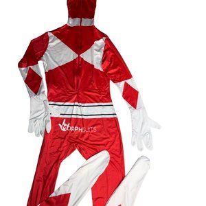 Adult Red Power Ranger Morphsuit Mens Superhero